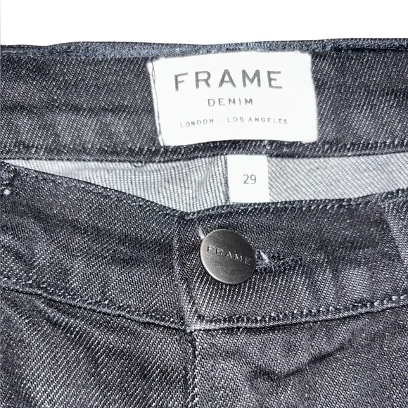 Frame Women’s Le High Straight leg Studded Black Jeans Size 29 - Picture 2 of 7